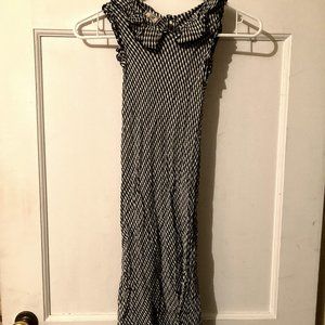 CORNELLOKI Girls' Unique Vintage Long Stretchy Houndstooth Dress ~ Sz 9/10